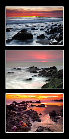 Santa Monica Mountains Sunset Triptych