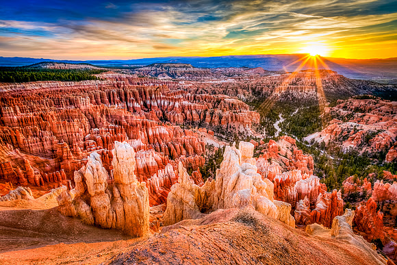 Sunburst Sunrise, Inspiration Point, Bryce Canyon