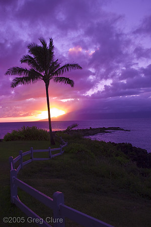 Split Rail Sunset From Kapalua