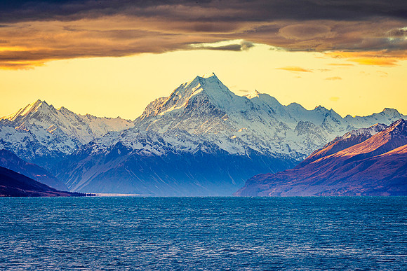 Mount Cook Sunset from Lake Pukaki