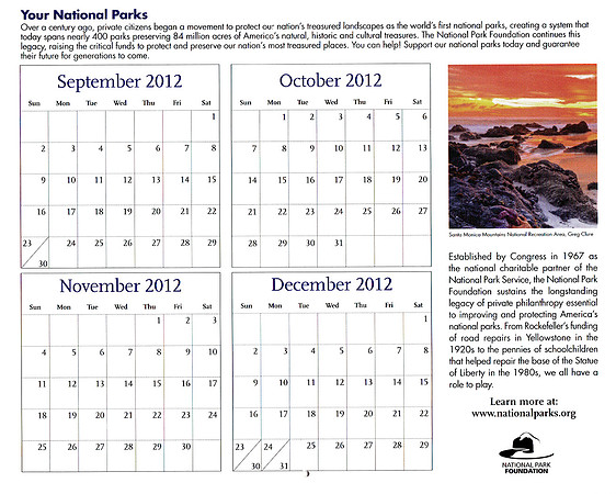 End of 2012 Calendar Page - 2013 NPF Calendar