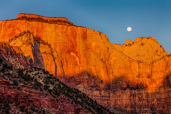 Full Moon Sunrise, Zion NP