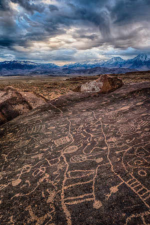 Stormy Sierra, Chalk Bluff, Owens River Valley