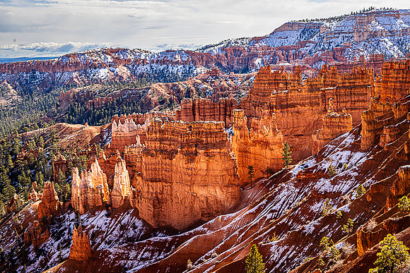 Hoodoos and Snow Patches, Bryce Canyon NP