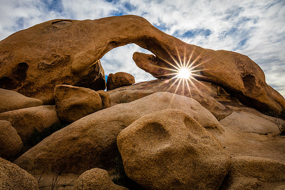 Cloudy Sunrise at Arch Rock, Joshua Tree National Park