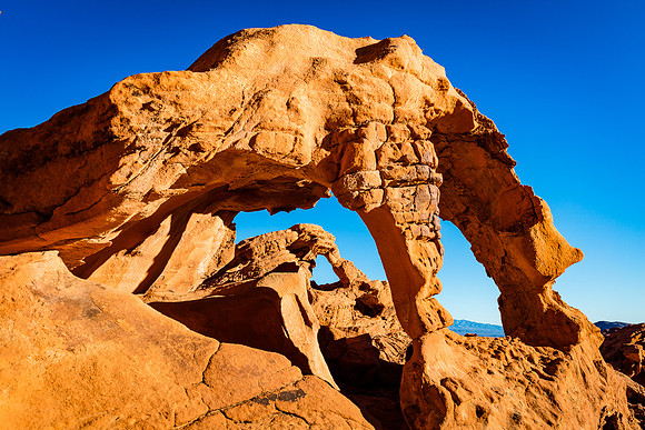 Pretzel Arch Framing Lighthouse Arch, Valley of Fire