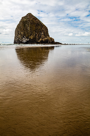Haystack Reflection on Cannon Beach, Northern Oregon Coast