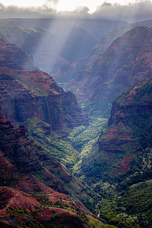 Light Beams at Waimea Canyon Lookout, Kauai