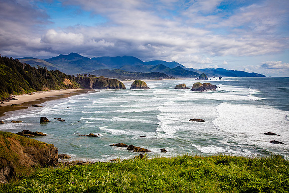 Cannon Beach from Ecola State Park, Northern Oregon Coast