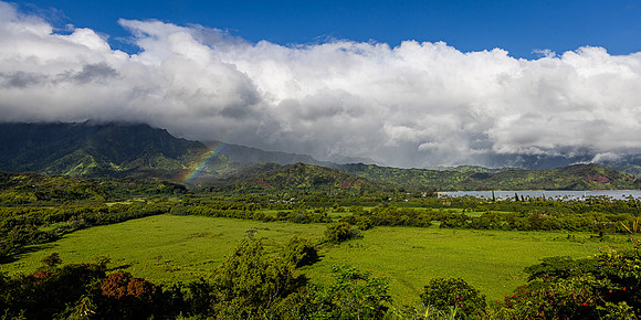 Rainbow and Hanalei Bay, Kauai