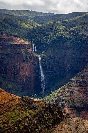Waipo'o Falls from Pu'u Ka Pele Lookout, Kauai