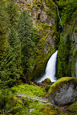 Wahclella Falls & Foot Bridge, Columbia River Gorge