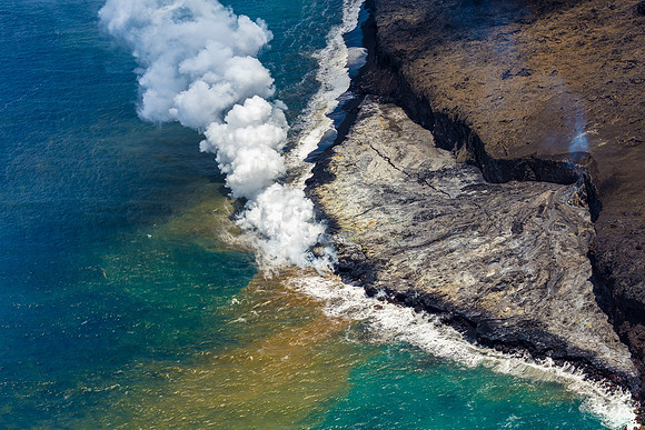 Lava Ocean Entry, Hawaii