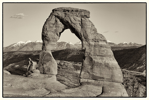 Delicate Arch at Sunset, Arches NP, Sepia Toned