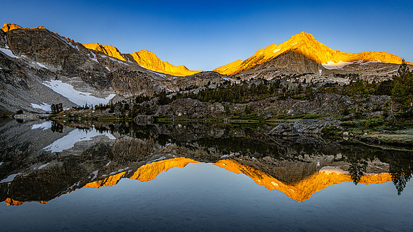 Greenstone Lake Sunrise Reflection, 20 Lakes Basin Loop