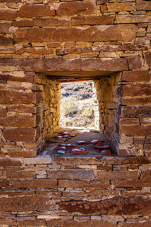 Chaco Window & Pottery Chards, Chaco Culture National Historical