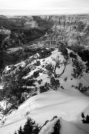 Desert View Sunset, Grand Canyon, B&W