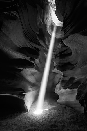 Sunbeam Upper Antalope Slot Canyon, B&W