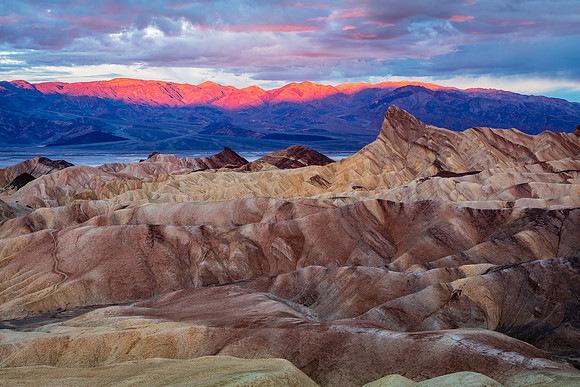 First Light on Panamint Range, Zabriskie Point