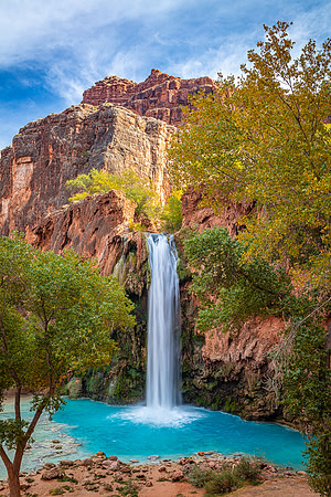 Havasu Falls and Canyon Walls, Havasupai