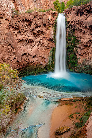 Mooney Falls and Havasu Creek, Havasupai
