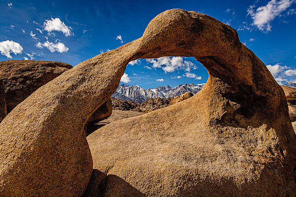 Mt. Witney under Mobious Arch, Alabama Hills
