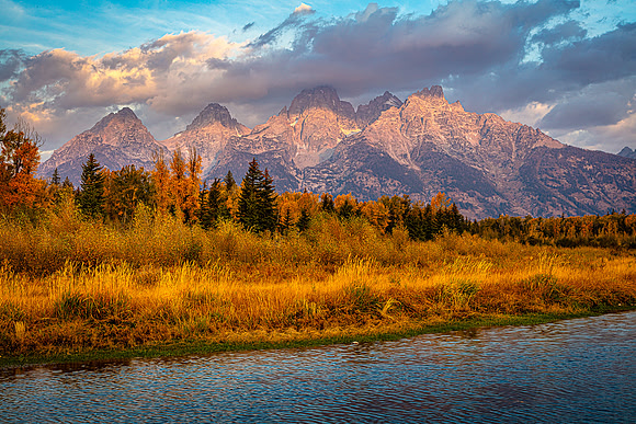 Sunrise Glow, Scwabachers Landing, Grand Teton NP