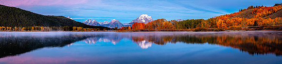 Twilight Panorama at Oxbow Bend, Grand Teton NP
