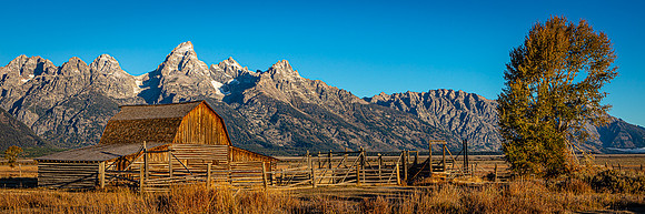 Golden Light on John Moulton Barn, Grand Teton NP