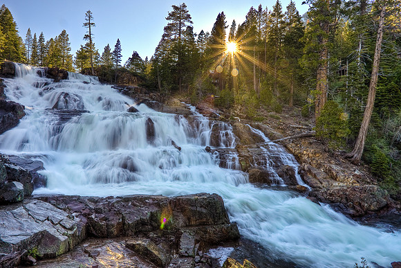Glen Alpine Falls Sunset, Lake Tahoe Basin