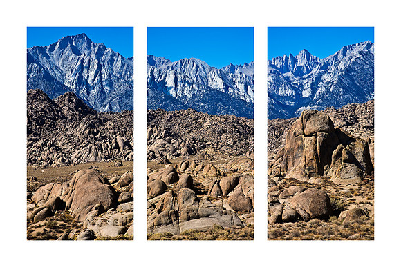 Alabama Hills Triptych on White