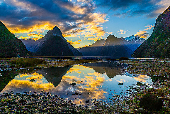 Last Light Beaming thru Milford Sound
