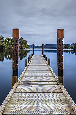 Pier at Lake Mopourika, Franz Josef Glacier