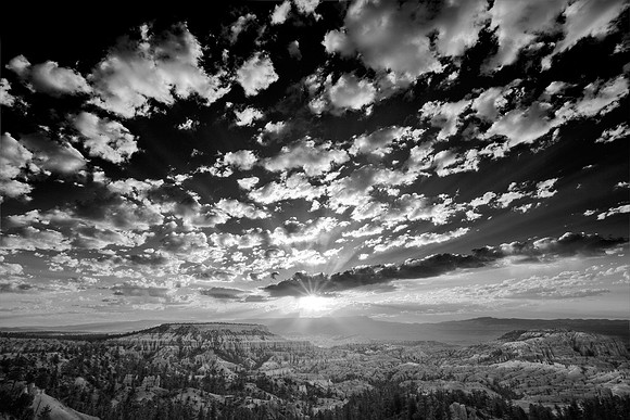 Sunrise at Sunrise Point B&W, Bryce Canyon