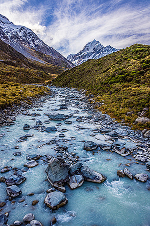 Hooker River from 2nd Bridge, Aoraki/Mt. Cook NP