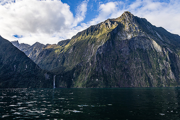 Striling Falls and Mountain Peak, Milford Sound
