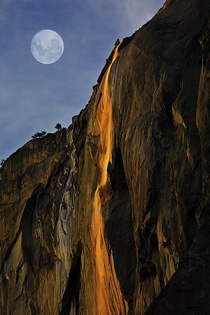 Full Moon Over Horse Tail Falls (Composite)