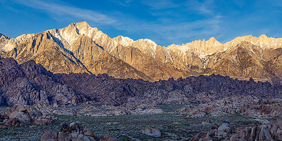 Mt. Whitney & Lone Pine Peak Under Lathe Arch, Alabama Hills