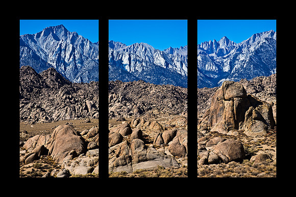 Alabama Hills Triptych on Black